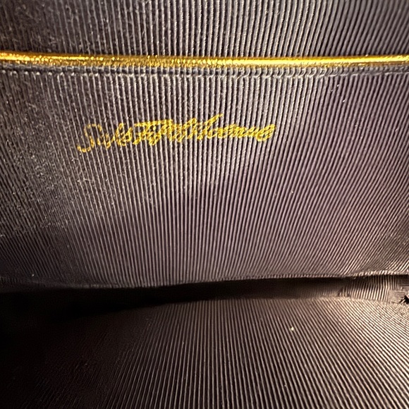 Vintage Saks Fifth Avenue Blue Suede Shoulder Bag with Gold-Tone Hardware - Picture 7 of 7